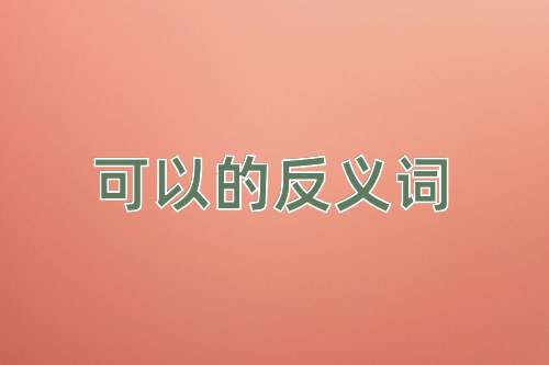 可以的反义词