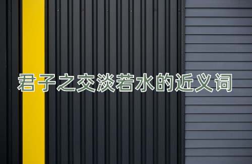 君子之交淡若水的近义词