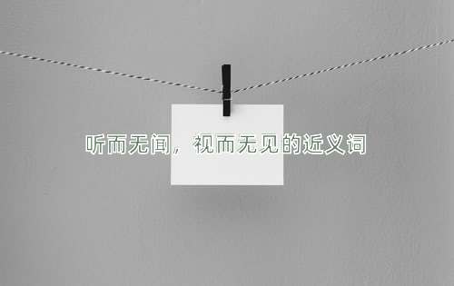 听而无闻，视而无见的近义词