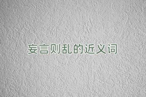 妄言则乱的近义词