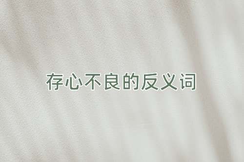 存心不良的反义词