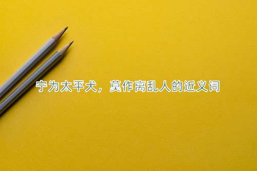 宁为太平犬，莫作离乱人的近义词