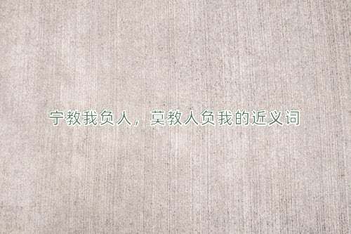 宁教我负人，莫教人负我的近义词