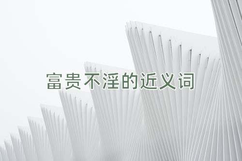 富贵不淫的近义词