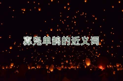 寡凫单鹄的近义词