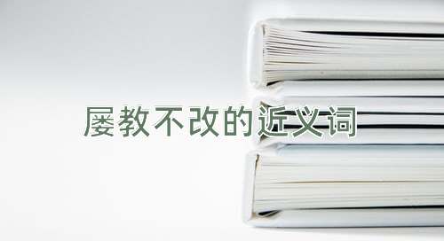 屡教不改的近义词