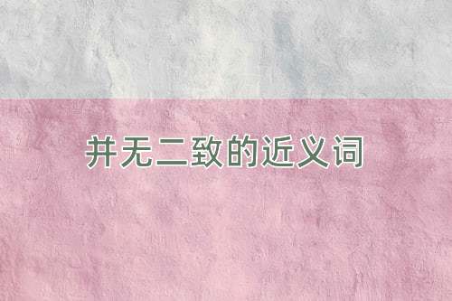 并无二致的近义词
