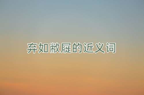 弃如敝屣的近义词