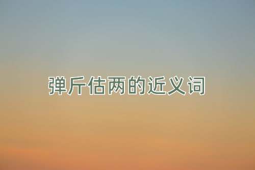 弹斤估两的近义词