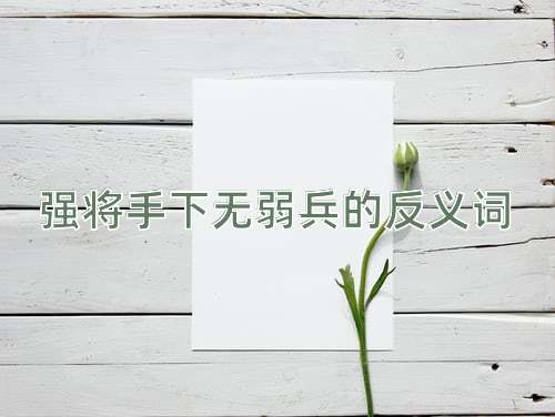 强将手下无弱兵的反义词