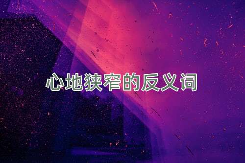 心地狭窄的反义词