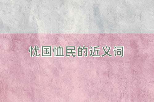忧国恤民的近义词