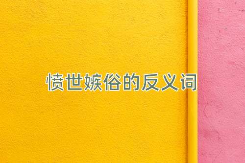 愤世嫉俗的反义词