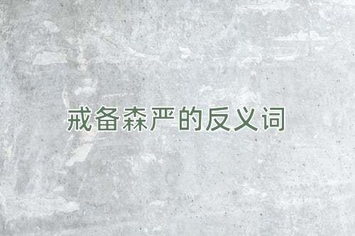 戒备森严的反义词