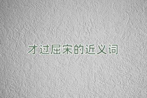 才过屈宋的近义词