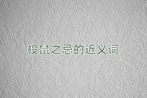 投鼠之忌的近义词