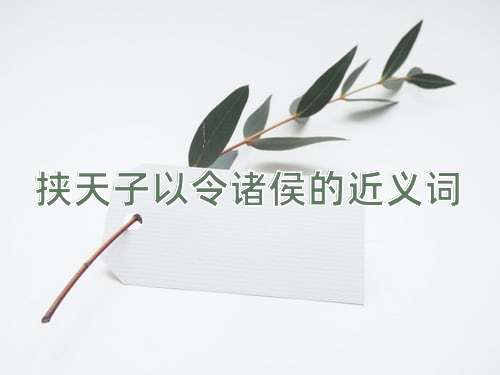 挟天子以令诸侯的近义词