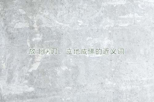 放下屠刀，立地成佛的近义词