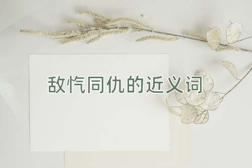 敌忾同仇的近义词