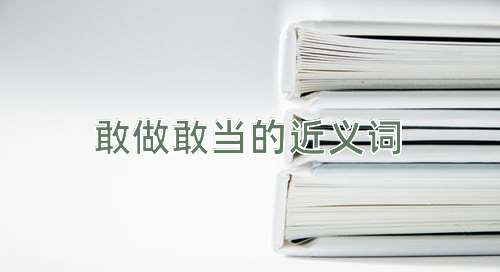 敢做敢当的近义词
