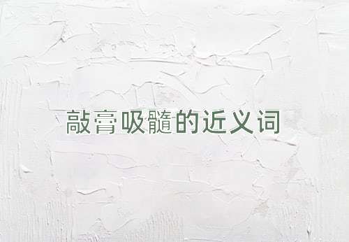敲膏吸髓的近义词