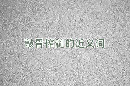 敲骨榨髓的近义词