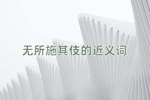 无所施其伎的近义词