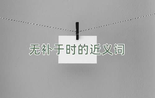 无补于时的近义词