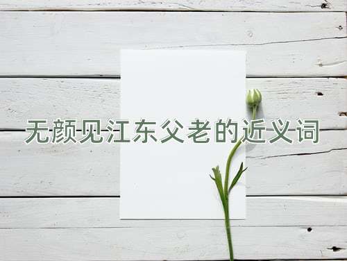 无颜见江东父老的近义词
