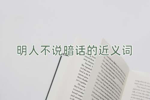 明人不说暗话的近义词