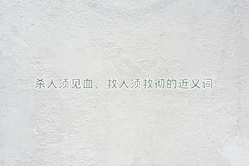 杀人须见血，救人须救彻的近义词