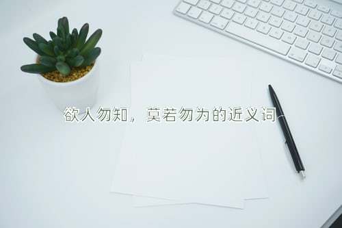 欲人勿知，莫若勿为的近义词