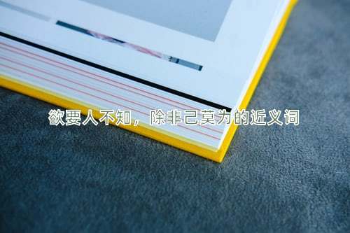 欲要人不知，除非己莫为的近义词