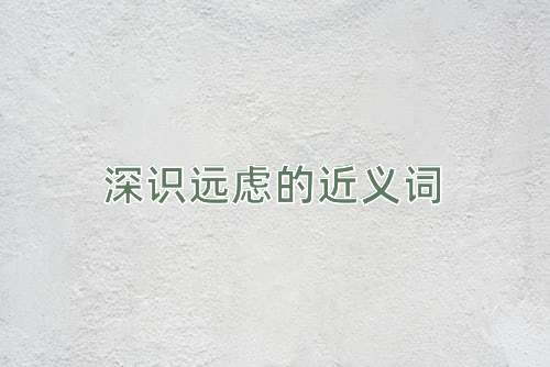 深识远虑的近义词
