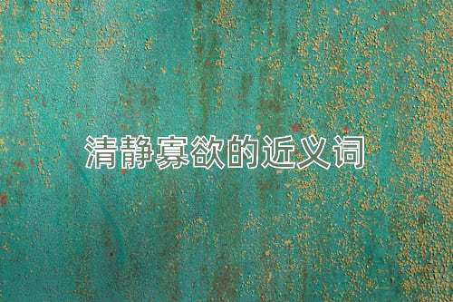 清静寡欲的近义词