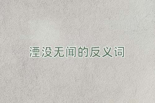 湮没无闻的反义词