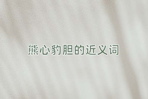 熊心豹胆的近义词