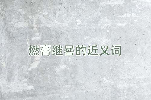 燃膏继晷的近义词