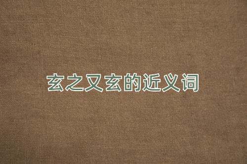 玄之又玄的近义词