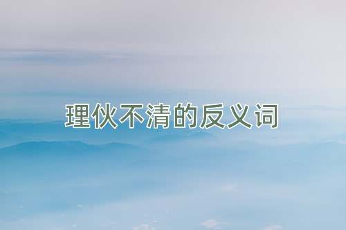 理伙不清的反义词