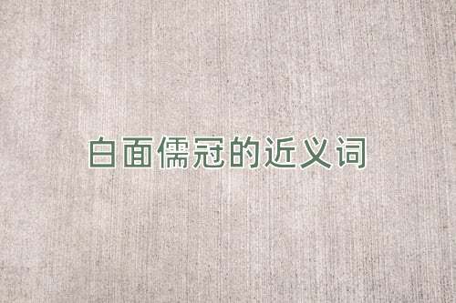 白面儒冠的近义词