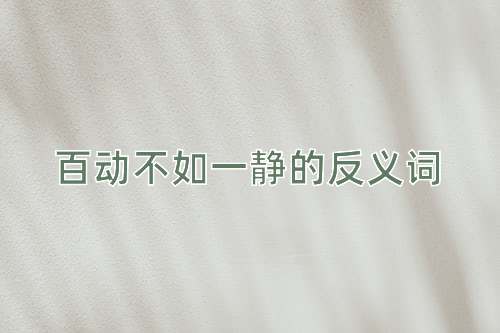 百动不如一静的反义词