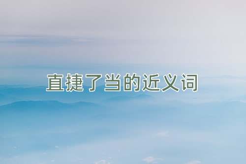 直捷了当的近义词