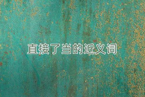 直接了当的近义词