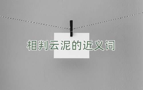 相判云泥的近义词