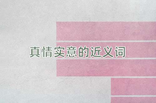 真情实意的近义词