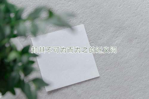 知其不可为而为之的近义词