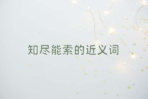 知尽能索的近义词