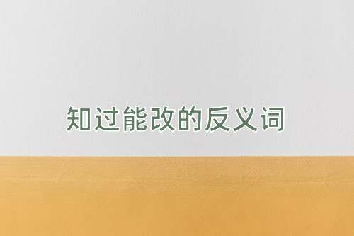 知过能改的反义词