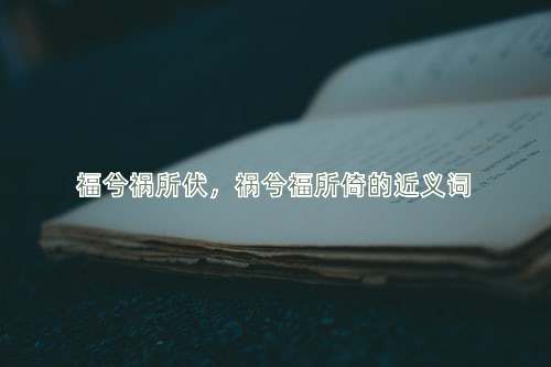 福兮祸所伏，祸兮福所倚的近义词